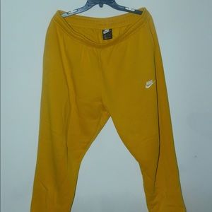 Yellow Nike sweats worn once